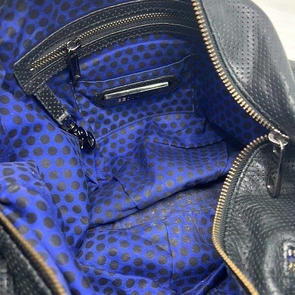 Rebecca Minkoff Perforated Leather Large Hobo Zip Top Shoulder Bag - Picture 13 of 16